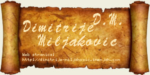 Dimitrije Miljaković vizit kartica